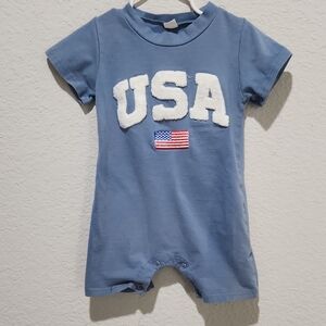 Soft Dusty Blue Infant Romper Baby Bodysuit 12-18M Short Sleeve Cute Outfit